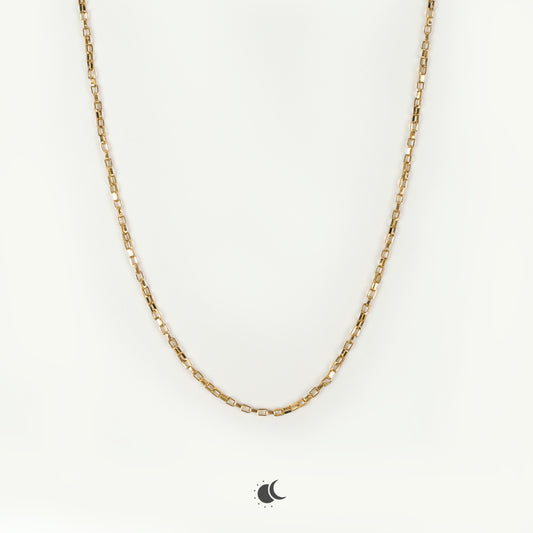 Gaea | Box Chain | 18K Gold | 1mm