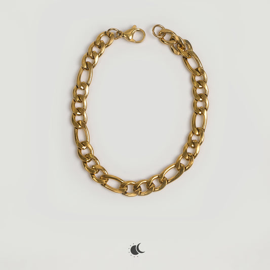 Icarus Bracelet | Figaro Chain | 18K Gold | 7mm